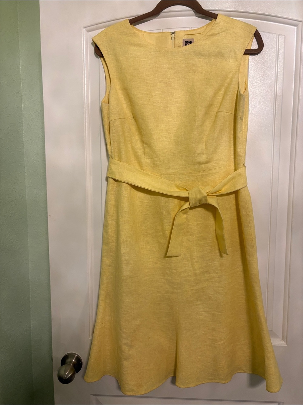 Anne Klein Butter Yellow Linen Dress